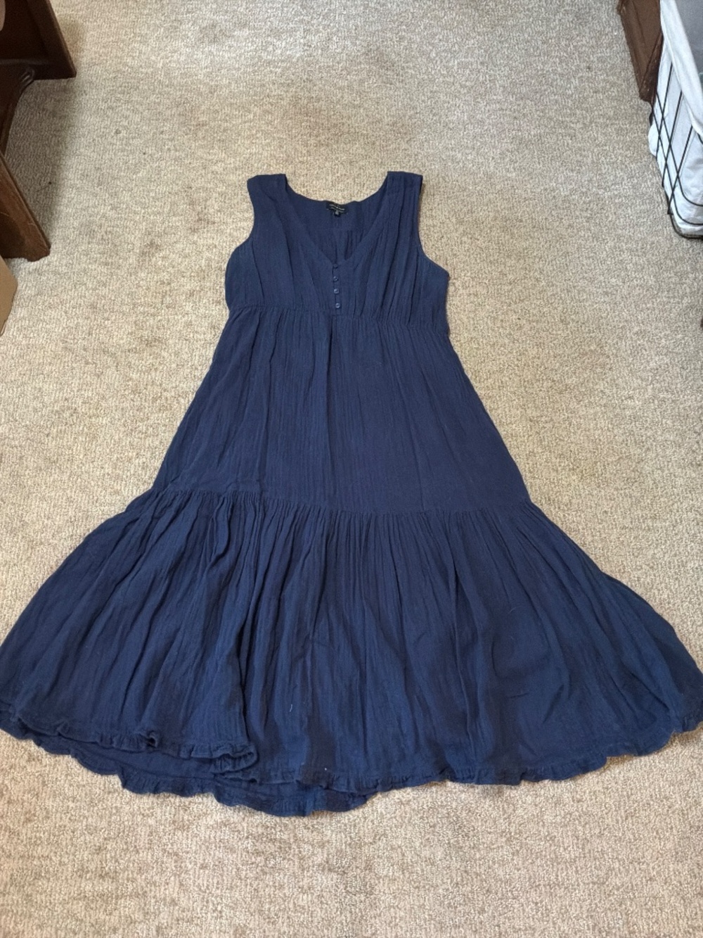 Lucky Brand Tiered Gauze Maxi Dress EUC - Picture 4 of 4